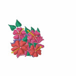 Paño grueso y suave del arte: Hibiscos bordados co camisetas bordadas