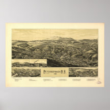 Panorama antiguo de Peterborough New Hampshire 188 Posters