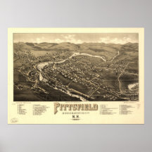 Panorama antiguo de Pittsfield New Hampshire 1884 Impresiones