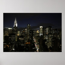 Panorama de la noche de Manhattan Impresiones