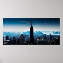 Panorama de Manhattan con Empire State Building Poster