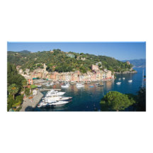Panorama de Portofino Tarjeta Fotografica
