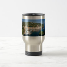 Panorama de Portofino Tazas