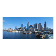 Panorama del horizonte de Seattle, Washington Fotografías
