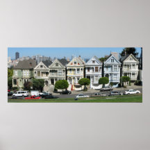 Panorama pintado Canv de San Fran Calif de las cas Poster