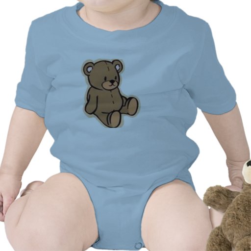 paños del bebé del oso de peluche camiseta