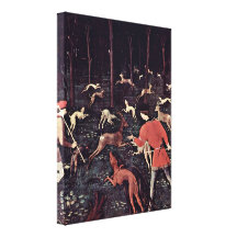Paolo Uccello - caza en los detalles de la noche Lienzo Envuelto Para Galerias