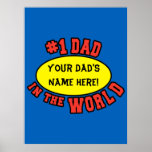 Papá #1 en el día de padre del personalizar del mu poster