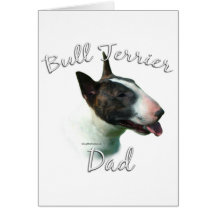 Papá 2 de bull terrier tarjeta