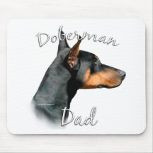 Papá 2 del Pinscher del Doberman (negro) Tapetes De Ratón