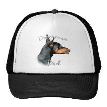Papá 2 del Pinscher del Doberman (negro) Gorro De Camionero