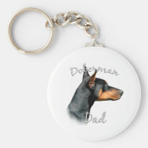 Papá 2 del Pinscher del Doberman (negro) Llaveros Personalizados