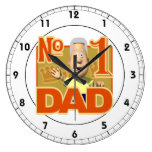 Papá 6.png del número uno relojes de pared