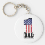 Papá americano del número uno llaveros