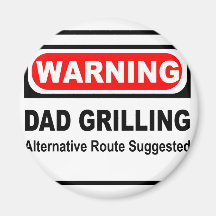 Papá amonestador que asa a la parrilla la ruta alt iman de frigorífico