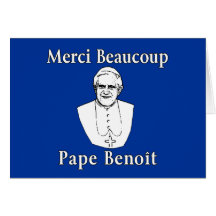 Papa Benedicto de Merci Beaucoup Tarjetas