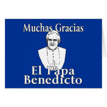 Papa Benedicto de Muchas Gracias Tarjeta