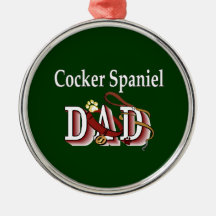 PAPÁ de cocker spaniel Ornamentos De Navidad