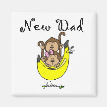Papá de los gemelos muchacho y camisetas y regalos iman de nevera