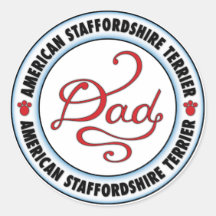 Papá de Staffordshire Terrier americano Pegatinas Redondas