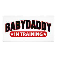 Papá del bebé en el entrenamiento tarjeta fotográfica personalizada