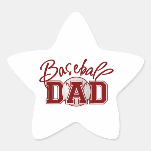 Papá del béisbol calcomanía forma de estrellae
