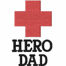 Papá del héroe con la cruz de los primeros auxilio camiseta polo