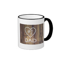 Papá del número uno en fondo de la Madera-mirada Taza De Café