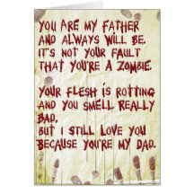 Papá del zombi felicitaciones