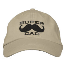 PAPÁ ESTUPENDO del bigote de Superdad Gorras Bordadas