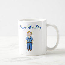 Papá feliz del día de padre con el padre sonriente tazas de café