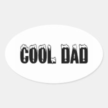 Papá fresco calcomania de óval personalizadas