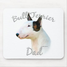 Papá miniatura 2 de bull terrier alfombrilla de raton