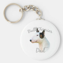Papá miniatura 2 de bull terrier llaveros personalizados