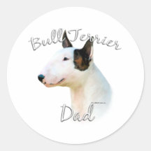 Papá miniatura 2 de bull terrier pegatina