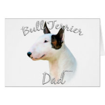 Papá miniatura 2 de bull terrier tarjeton