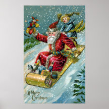 Papá Noel 1907 en trineo largo Impresiones