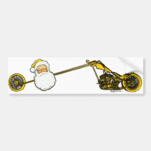 Papá Noel amarillo Etiqueta De Parachoque