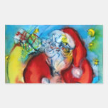 PAPÁ NOEL CON LA LINTERNA EN LA NOCHE DE NAVIDAD ETIQUETA