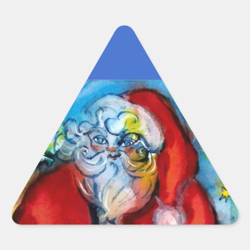 PAPÁ NOEL CON LA LINTERNA EN LA NOCHE DE NAVIDAD CALCOMANÍAS DE TRIANGULADAS