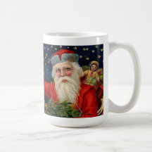 Papá Noel con la taza de café de la impresión del 
