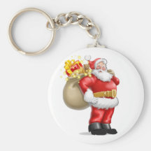 Papá Noel con los presentes Llavero Personalizado