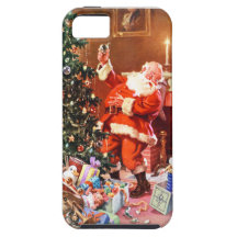 Papá Noel en la noche antes del navidad iPhone 5 Cárcasas