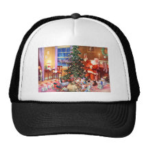 Papá Noel en la noche antes del navidad Gorro De Camionero