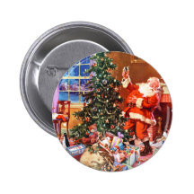 Papá Noel en la noche antes del navidad Pin