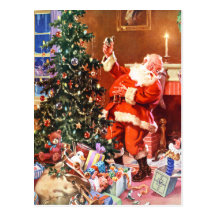 Papá Noel en la noche antes del navidad Postales