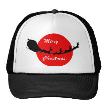 Papá Noel en su engranaje del navidad del trineo Gorras De Camionero