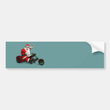 Papá Noel en Trike Etiqueta De Parachoque