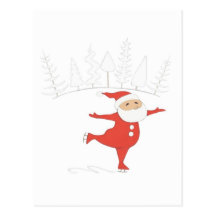 Papá Noel es POSTAL del patinaje de hielo