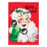 Papá Noel Kitschy en las Felices Navidad del teléf Felicitación